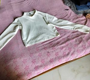 White Long Sleeve Mock Neck Top