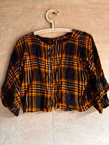 Women's Plaid Cropped Top