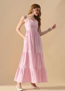 Pink Striped Maxi Dress