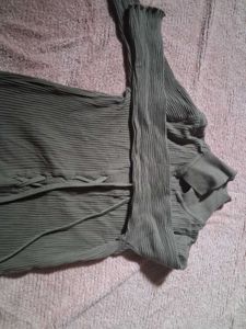 Ribbed Lace-Up olive Top
