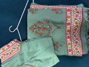 Beautiful Green Saree with Floral Print