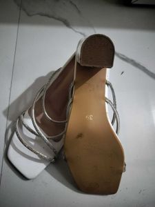 Iconics White Rhinestone Heels - Size 6