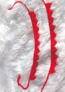Red Crochet Anklet with Beads