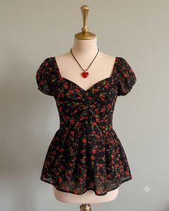 Vintage Floral Peplum Top