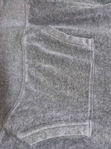 Velvet Texture Grey Hoodie From H&amp;M