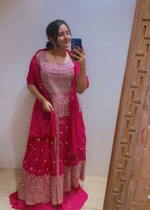 New Pink Rose Colour Full Set Dress