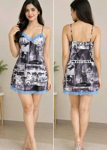 Shein Black and White Graphic Print Mini Dress