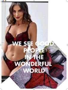Sexy Red & Black Lace Lingerie Set
