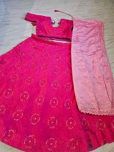 Gorgeous Pink sequins Lehenga Choli Set
