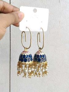 Elegant Blue Jhumka Earrings