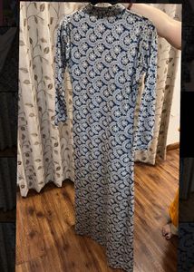 Stylish Printed gown(shrug)  with Zipper