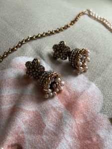 Elegant Pearl &amp; Kundan Necklace Set