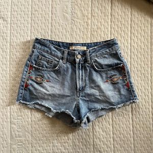 Vintage Bershka Embroidered Denim Shorts
