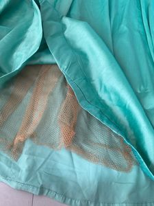 Beautiful Pista Colour Gown With Sleeves Pattern