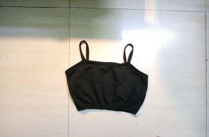 Black Spaghetti Strap Crop Top