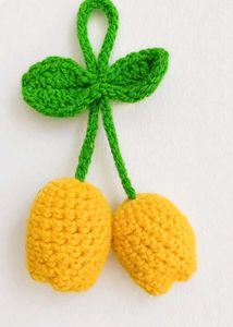 Crocheted tulip  Keychain/Charm