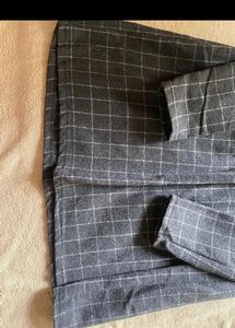 Winter Korean Gray Plaid Mini  Dress