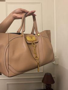 Valentino Elegant Beige Leather Handbag