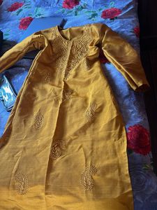 Yellow Embroidered Kurta