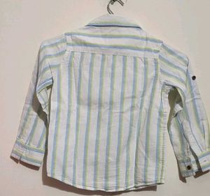 White Shirt Striped Print For 3- 4 Year Boy