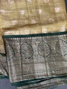 tissue Banarasi saree without blouse
