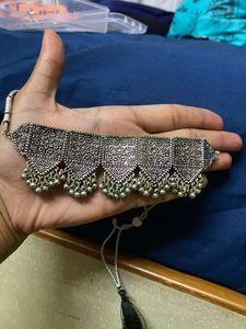 Boho Oxidized Silver Necklace