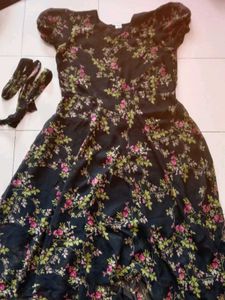 Floral Black Dress