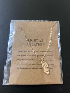 Gold Feather Necklace - Light As A Feathe