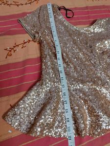 New Forever 21 Sequin Peplum Top