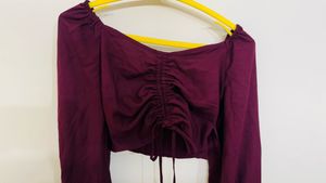 Chic Ruched Long Sleeve Crop Top