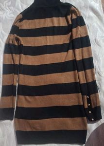 Striped Turtleneck Mini Dress