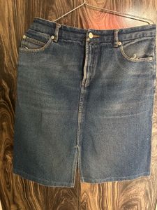Branded Blue Denim Skirt