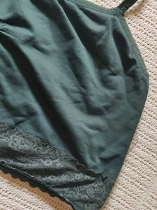 Women's Green Lace Trim Camisole Top