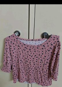 Chic Pink Floral Print Top