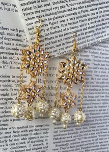Elegant Gold-Toned Jhumka Earrings
