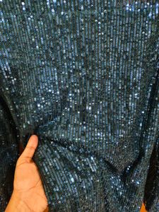 KAZO- Colourshifting Blue Sequin Dress