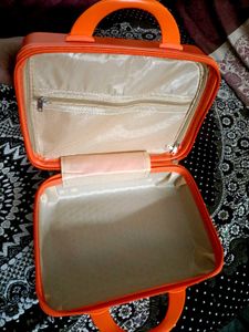 Orange Bow vanity suitcase