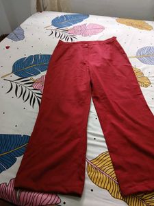 Chic Red Wide-Leg Pants