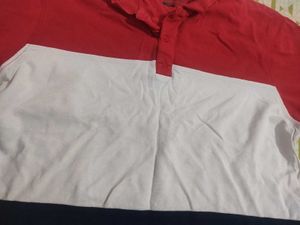 Large Color Block Polo T-Shirt