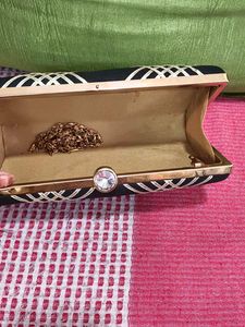 Elegant Black &amp; Gold Clutch Bag