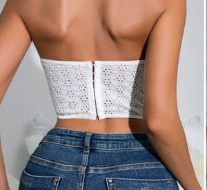 White Eyelet Corset Top