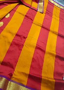 Yellow Nd Red Halfpattu Saree