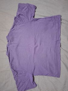 Lavender Graphic Cropped T-Shirt