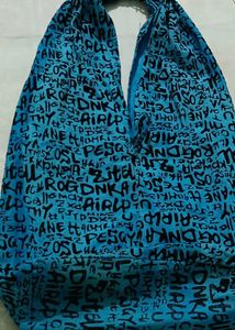 Vibrant Blue Graffiti Print Hobo Bag