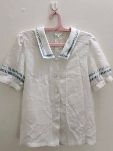 White Sailor Collar Blouse