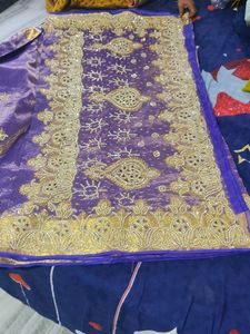 Violet Colour Pure Pattu Saree From Kanchipuram ✨✨