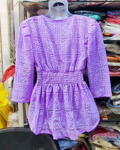 Chic Lavender Lace Peplum Top