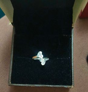 Mom &amp; Dad Heart Ring pure silver