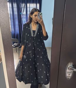 Embroidered Black Kurta