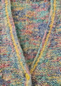 Handknitted woollen front open sleeveless Jacket